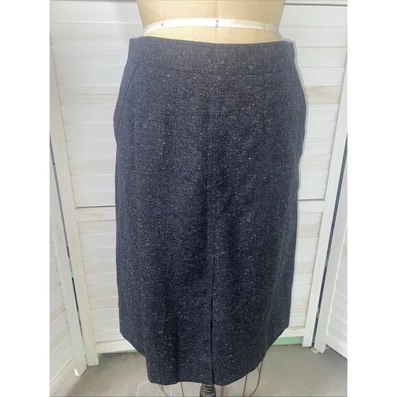 Women’s Zanella Charcoal Gray Tweed Wool Midi Skirt Size 6 Lined Made In Italy - Picture 1 of 9